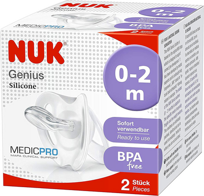 NUK Genius Medic Pro nyugtató cumi, 2 db, 0–2 hónap
