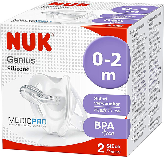 NUK Genius Medic Pro succhietto calmante x2 0-2 mesi