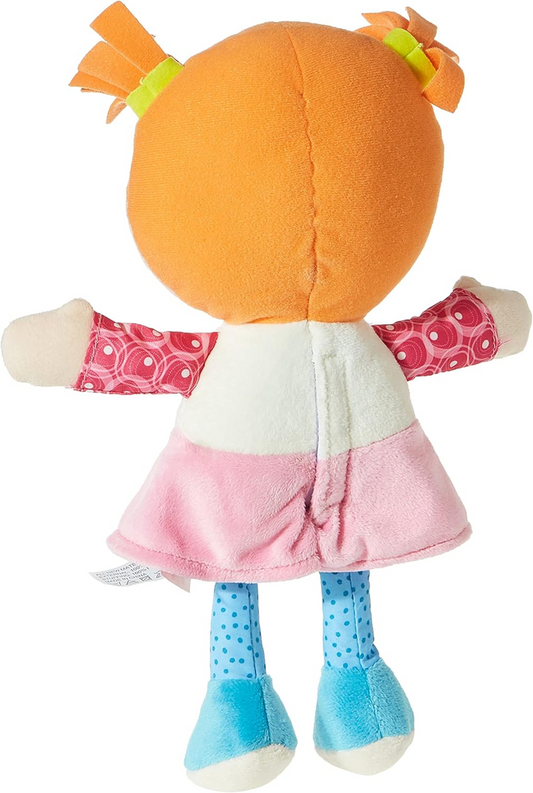 CHICCO Păpușă Emily din pluș, jucărie de îmbrățișat cu zornăitoare în inimioară, 26 cm