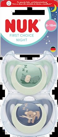 NUK First Choice Night cumikok 6-18m víziló és koala 2 db