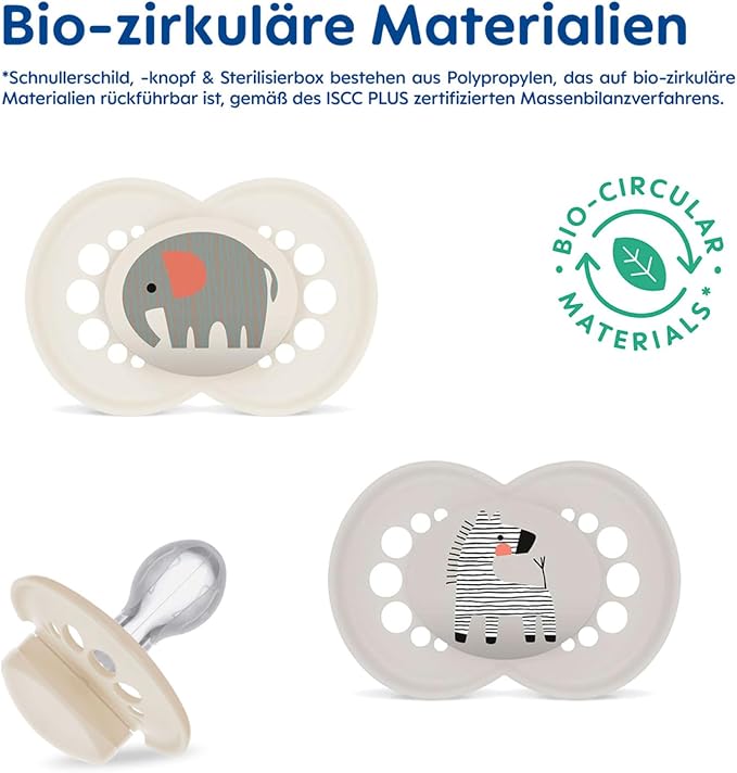 MAM Original Winter smoczek uspokajający silikonowy 6-16m x4 z bio-cyrkularnych materiałów i zimowym motywem