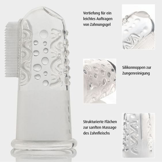 Reer siliconen vingertandenborstel voor mondverzorging