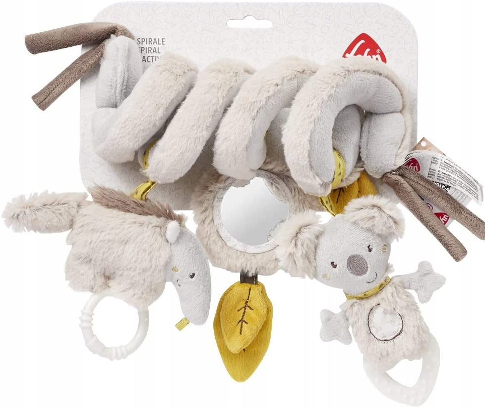 FEHN spirala do wózka łóżeczka fotelika AUSTRALIA, pluszowa zabawka sensoryczna dla niemowląt 0+