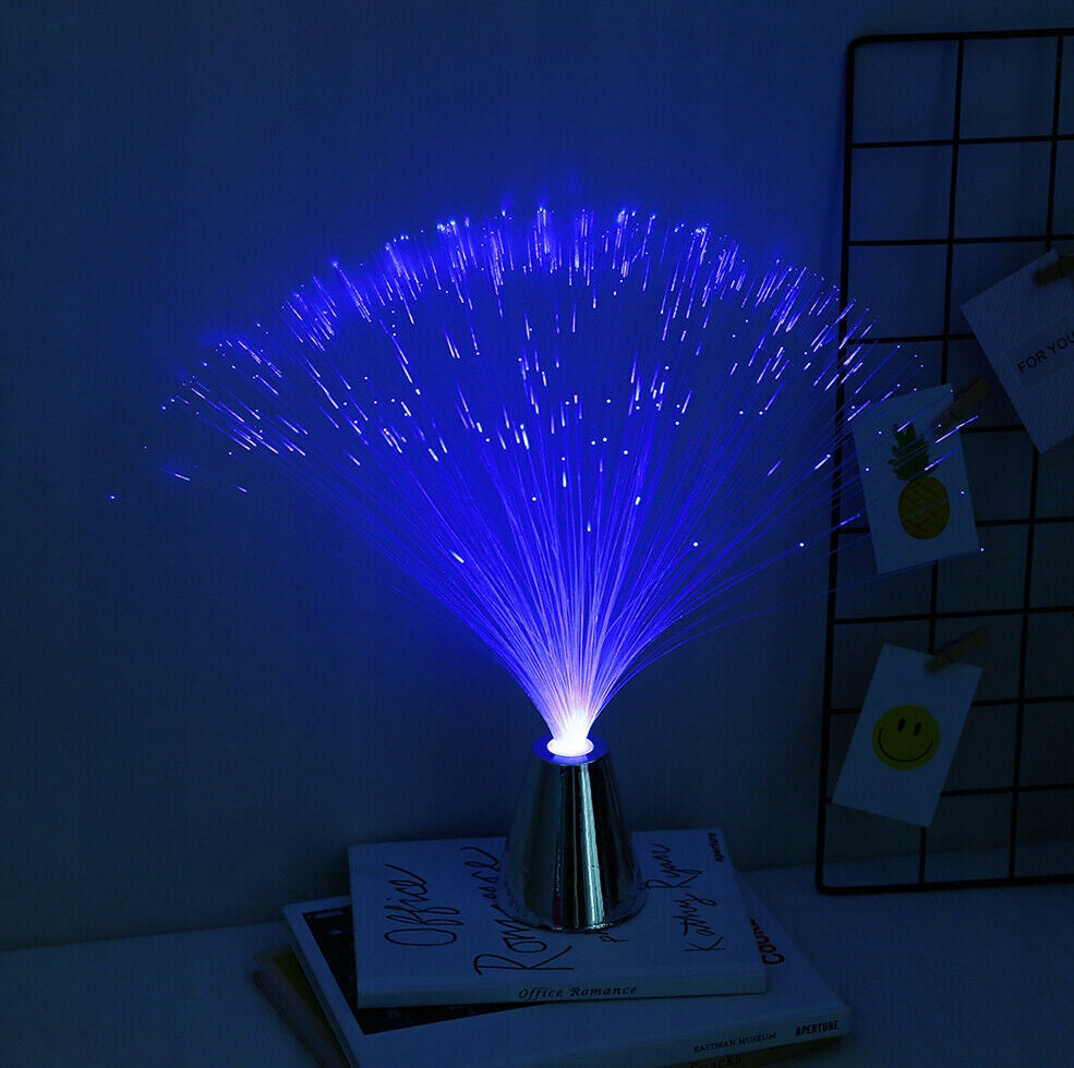 CHANGLESU światłowodowa lampka nocna LED zmieniające się kolory, srebrna, 34 cm, 4 kolory