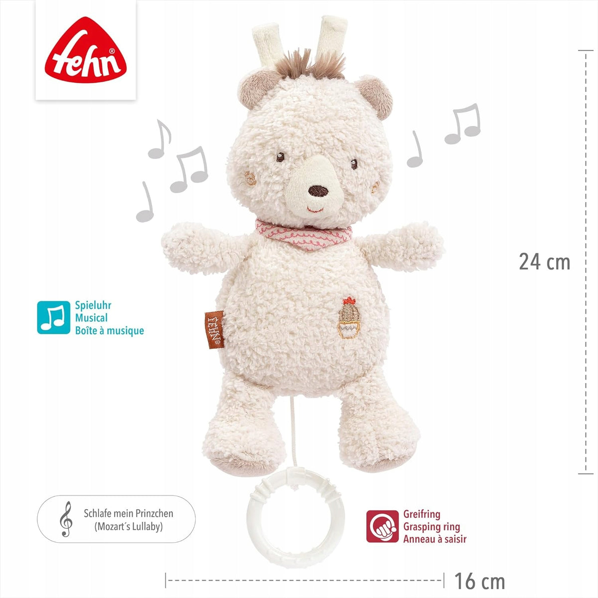 FEHN ours en peluche avec boîte à musique SUSPENSION