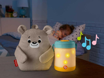 FISHER-PRICE uspokajacz przytulanka dźwięki projektor lampka ze świetlikami, miś z projektorem do snu