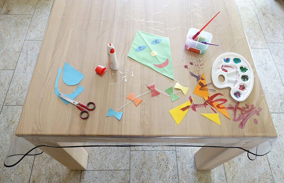 SUNNYBABY folia ochronna PODKŁADKA 140x140, przezroczysta mata ochronna na stół do prac plastycznych i malowania