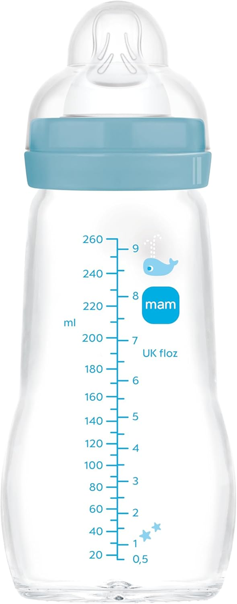 MAM Feel Good glazen fles 260 ml 2 m+ speen 2