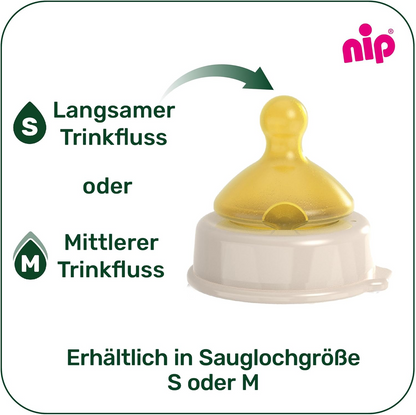NIP Cherry Green Flaschensauger M 0+ x2 LATEX