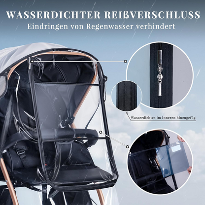 BEMECE universele regenhoes voor kinderwagens met raam