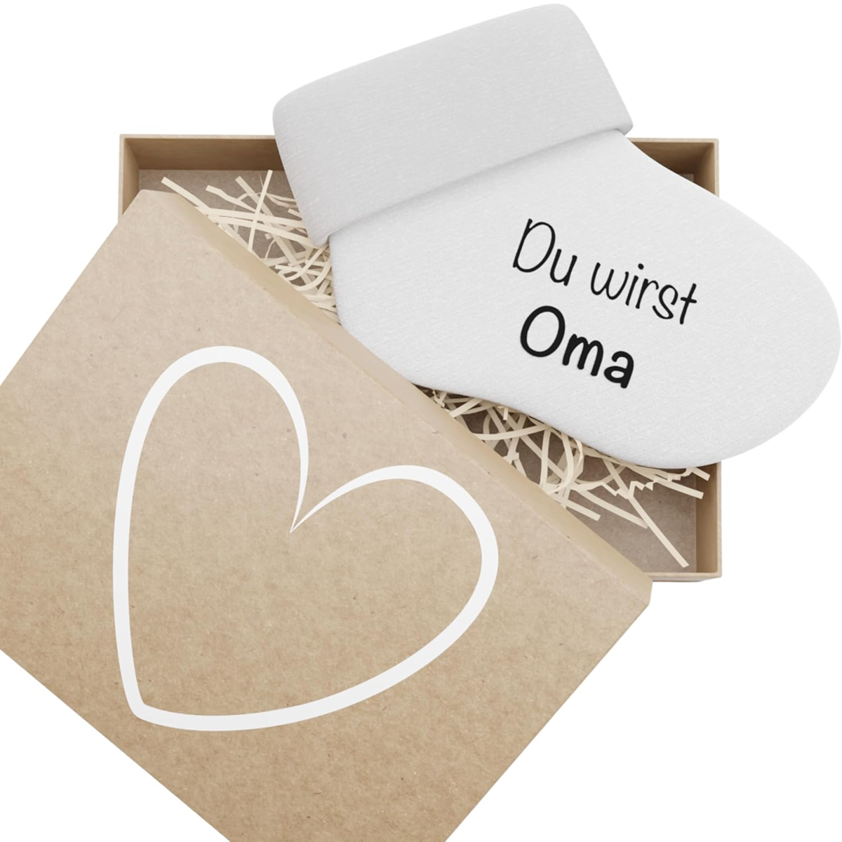 BUNNY BOO katoenen sokken "Je wordt Oma" + doos DUITSE TAAL