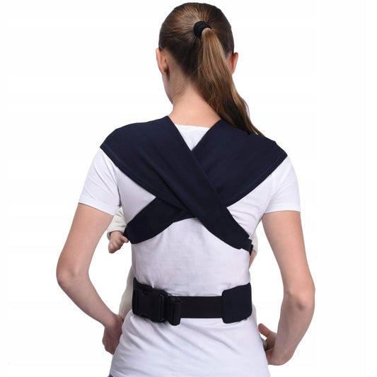 BEBAMOUR nosidełko ergonomiczne do 15kg, szare nosidło miękkie z pasem biodrowym i szerokimi szelkami