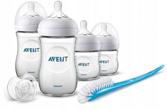PHILIPS AVENT zestaw 4 butelki, smoczek, szczotka dla noworodków 0+, 2x125 ml i 2x260 ml