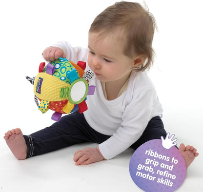 PLAYGRO Loopy Loops sensorische pluchen bal met spiegeltje en belletje