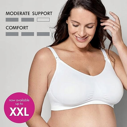 MEDELA KEEP COOL ULTRA biustonosz do karmienia + wkładki S, biały biustonosz ciążowy z komfortem i podtrzymaniem