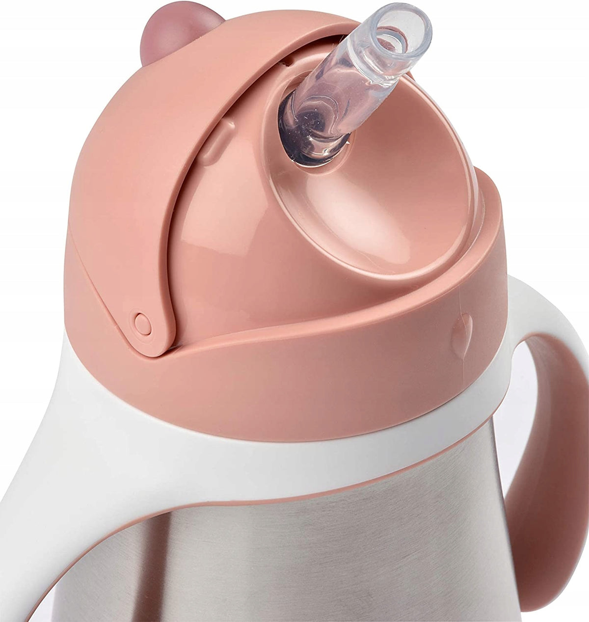 BEABA Edelstahlschnabeltasse mit Strohhalm, 250 ml