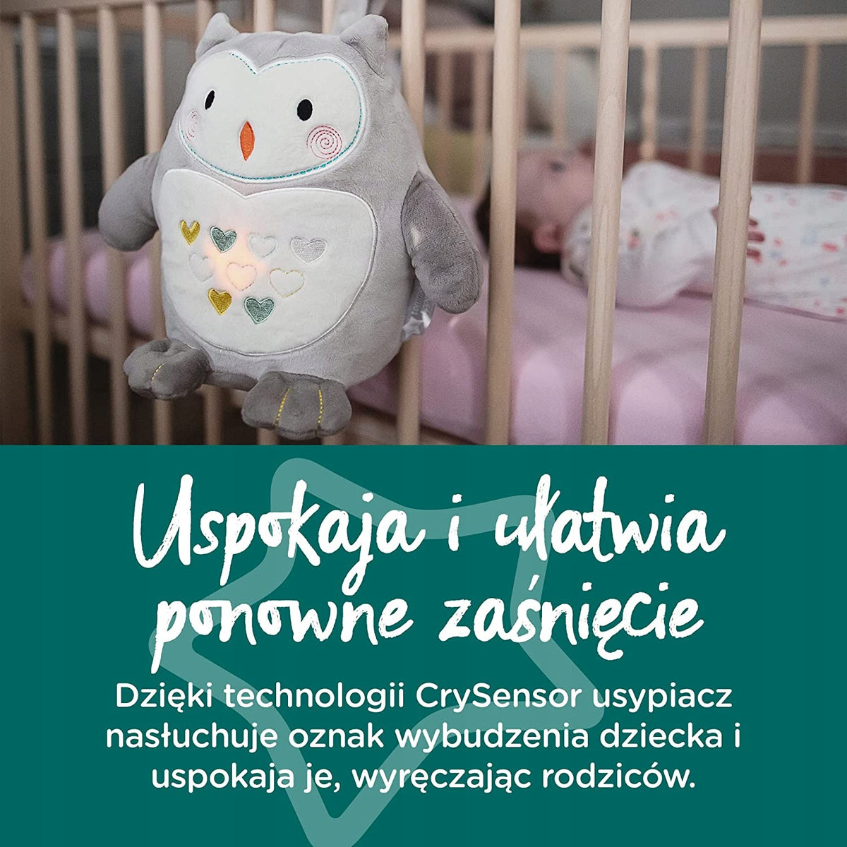 TOMMEE TIPPEE Bufnița Ollie jucărie de pluș lampă cu sunet