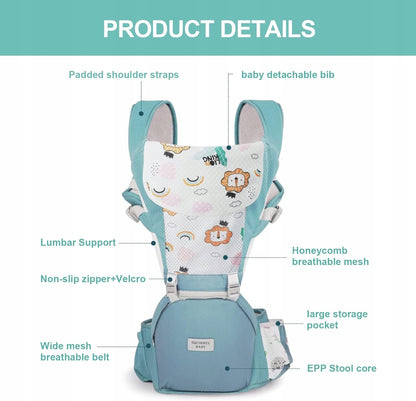 NUKIED ergonomische draagzak met heupband 6-in-1