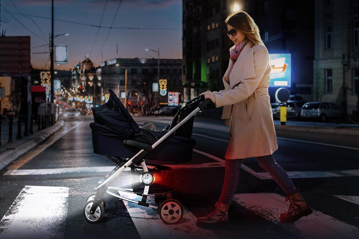 DUSOR waterdichte kinderwagenverlichting 7,8 cm SINGLE-NIGHT 1 stuk