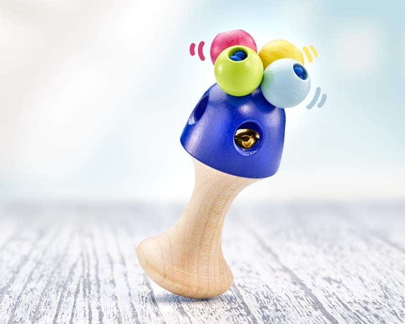 SELECTA Girali Colori jucărie din lemn cu clopoței 4,5 x 11 cm