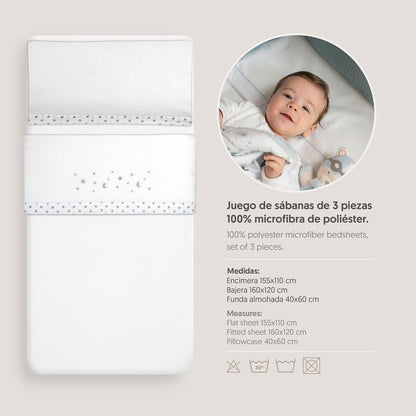INTERBABY cot bedding set 60x120 cm Coralina