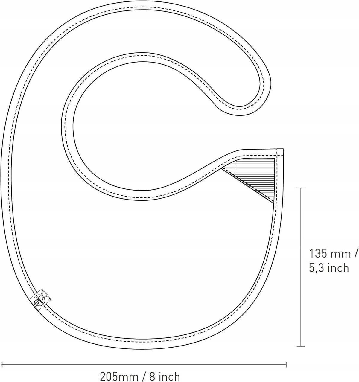 LASSIG śliniak bawełniany na rzep 0-12 msc ORGANIC, bawełniany śliniak niemowlęcy z wymiarami 205 x 135 mm