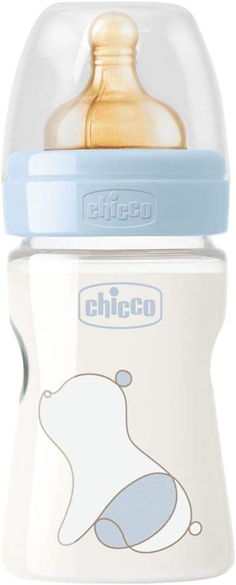 CHICCO Original Touch fles 150 ml latex speen langzame stroom 0+