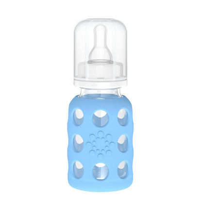 LifeFactory γυάλινο μπουκάλι με θήκη 120 ml 3 μηνών+ θηλή 1