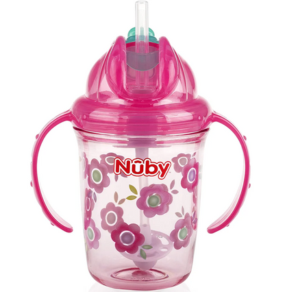 NUBY Flip-it Cup anti-lekbeker met rietje 12 m+ 240 ml