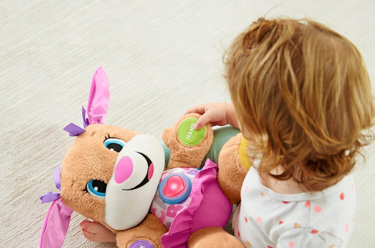 FISHER-PRICE FPP53 siostra uczniaczka j. niemiecki interaktywna zabawka różowa dla dziecka 6m+