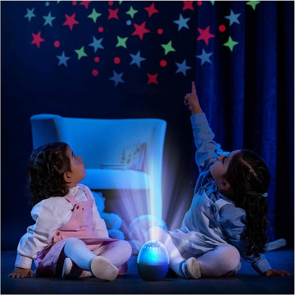 REER Starlino lampka nocna i projektor gwiazd 4 kolory LED, dzieci oglądają gwiazdy w pokoju