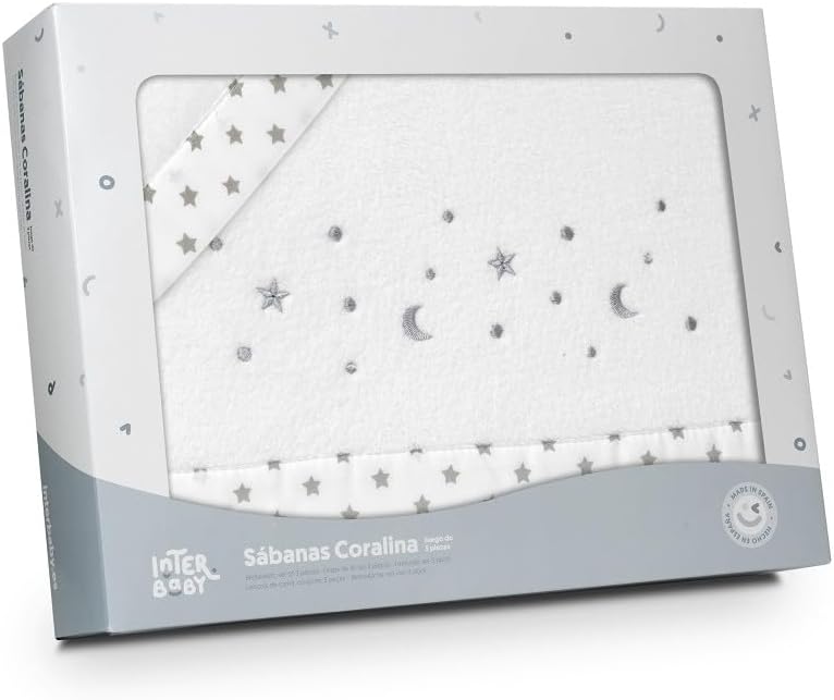 INTERBABY komplet pościeli do łóżeczka 60x120 cm Coralina, 3-częściowy komplet pościeli niemowlęcej z mikrofibry polarowej