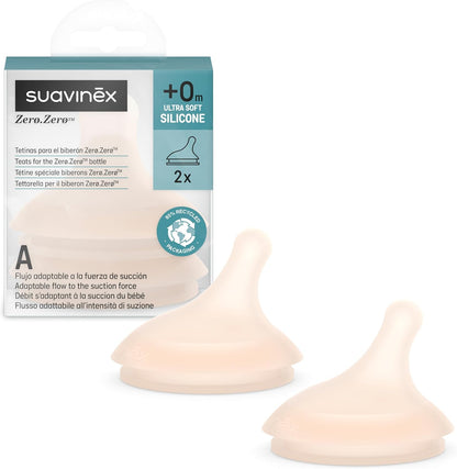 SUAVINEX Zero Zero chupete para biberón (A) Flujo adaptable 0m+ x2 O