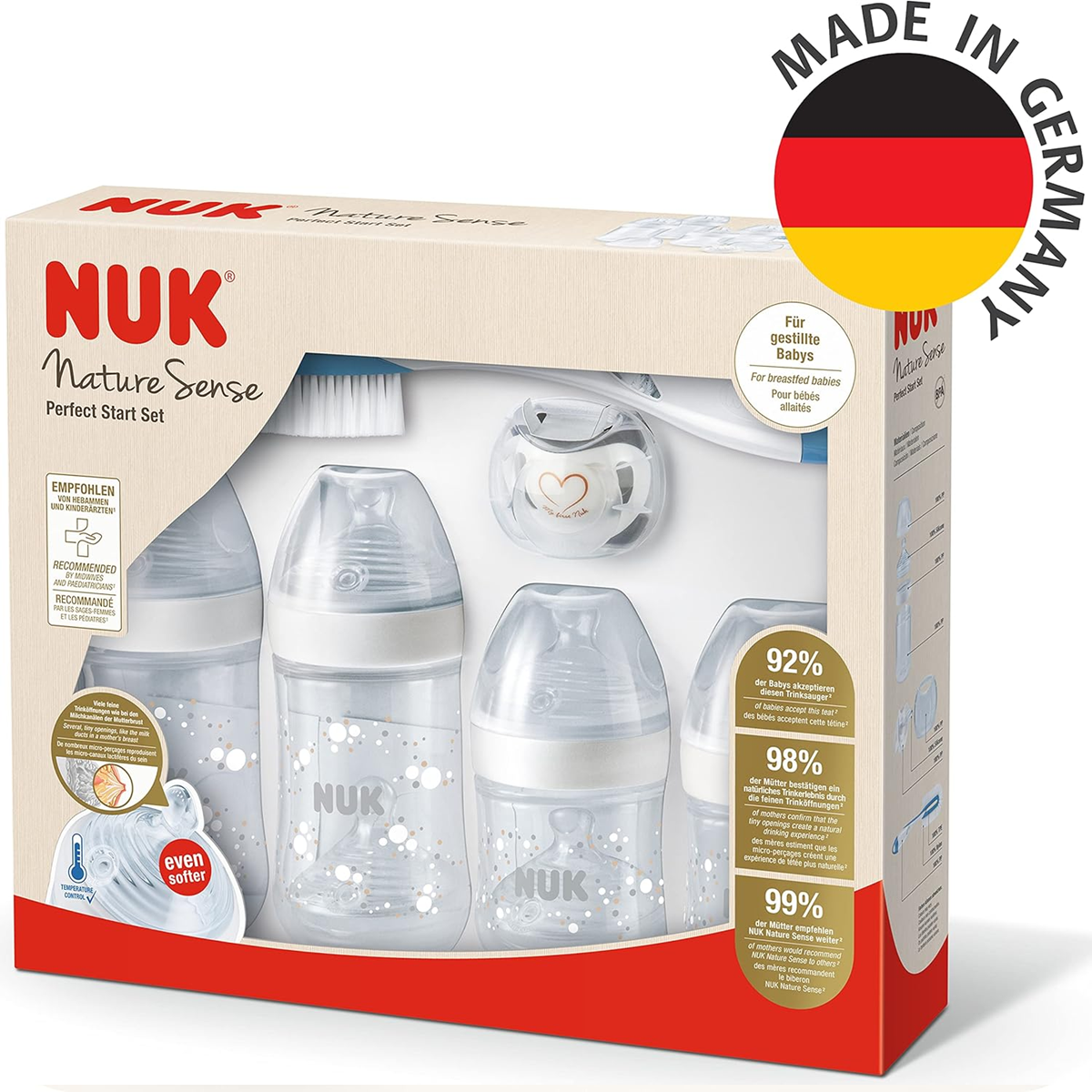 NUK σετ μπιμπερό και αξεσουάρ Perfect Start Nature Sense 0-18