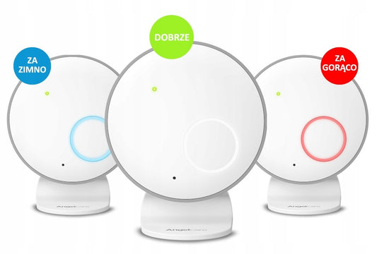 ANGELCARE SmartSensor Pro2 niania elektroniczna + 2 czujniki ruchu z oznaczeniami za zimno, dobrze i za gorąco