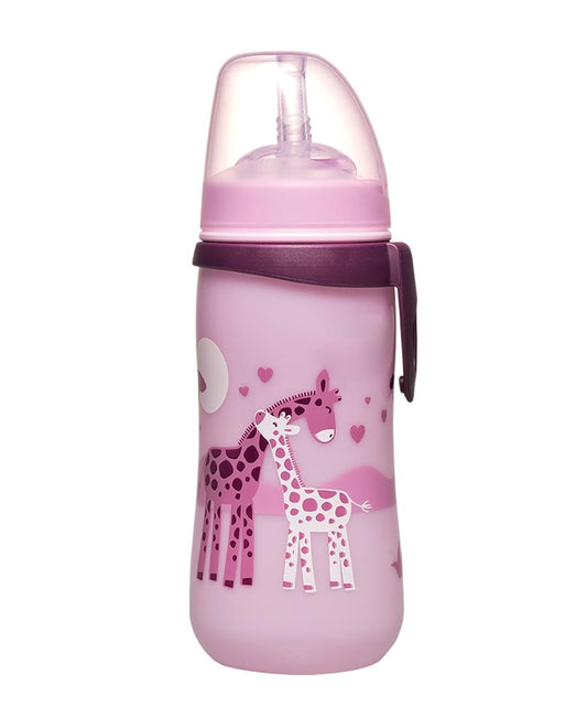NIP Straw Cup bicchiere antigoccia con cannuccia 330 ml 12 m+ GIRAFFE