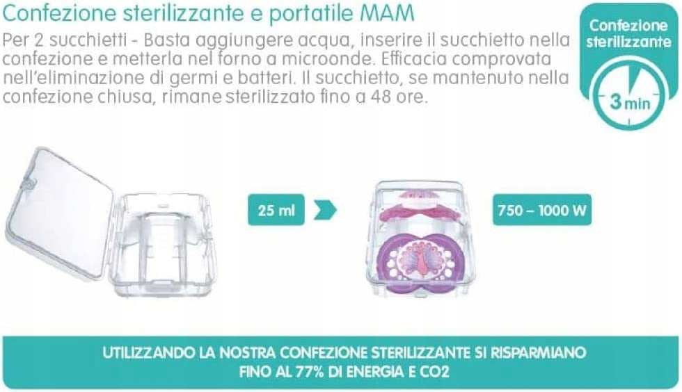 MAM Comfort soother X2, storage and sterilisation box