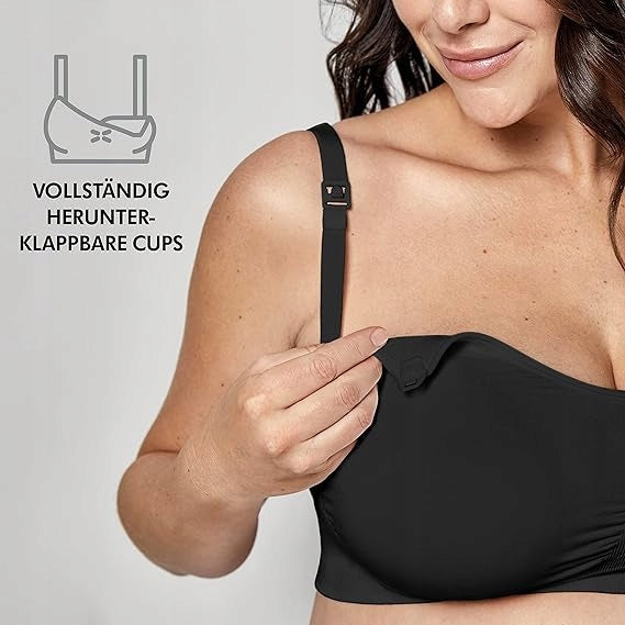 MEDELA KEEP COOL ULTRA biustonosz do karmienia + wkładki XL czarny, bezszwowy, wygodny biustonosz do karmienia
