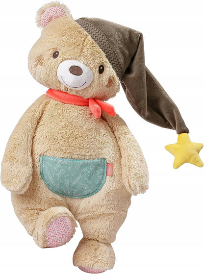 FEHN pluszowy miś Bruno 25cm beżowy z gwiazdką, miękki pluszak dla dziecka, idealny do przytulania