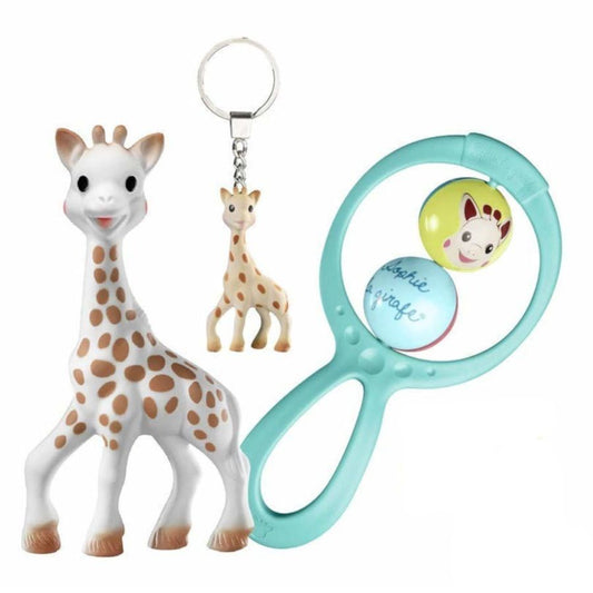 SOPHIE LA GIRAFE baba szett természetes rágóka csörgő cumilánc