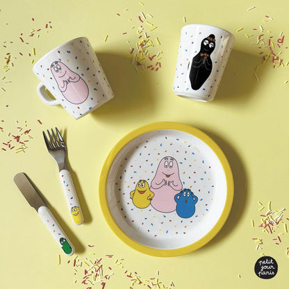 PETIT JOURS PARIS dessertbordje voor kinderen BARBAPAPA 18 cm