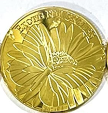 BRADOC Zâna Măseluță monedă metalică placată cu aur pentru sub pernă 4 cm FLUTURE