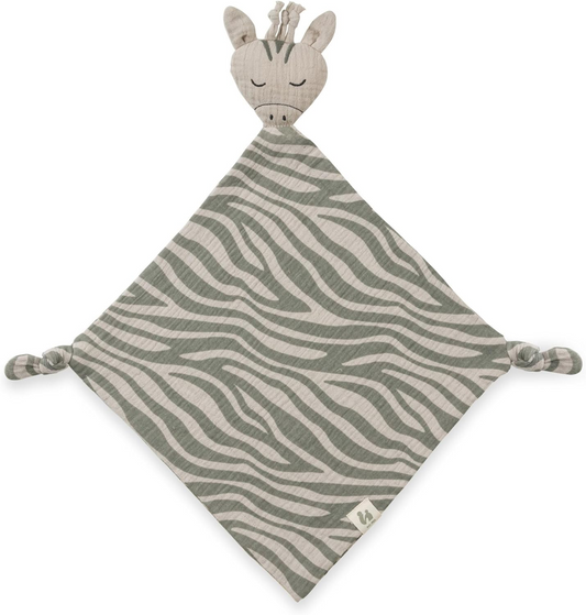 HAUCK Cuddle N Play mousseline comforter knuffel 25 x 25 cm ZEBRA SAGE