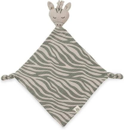 HAUCK Cuddle N Play muślinowy komforter przytulanka 25 x 25 cm ZEBRA SAGE