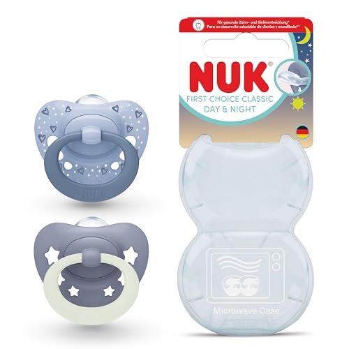 NUK First Choice Classic Day & Night cumikok 0-6m kék 2 db
