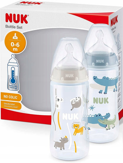 NUK No Colic set di biberon 2x 300 ml 0-6