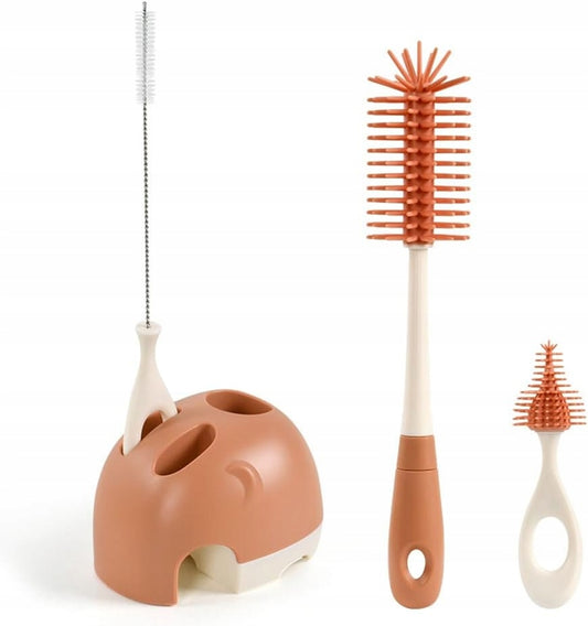 VICLOON 3v1 silikonové kartáče na čištění lahví, dudlíků a brček 32cm