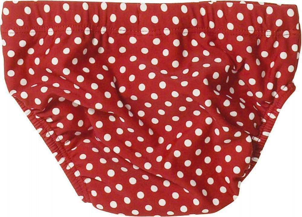 PLAYSHOES pielucha do pływania 74/80 6-12msc UPF50 czerwona w groszki, szybkoschnąca pieluszka na basen
