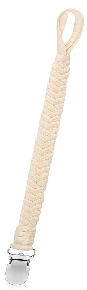 ANNHAO katoenen speenkoord met clip 22 cm BEIGE