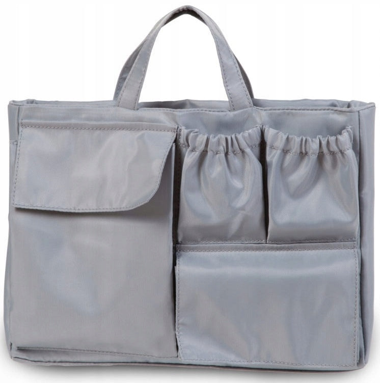 CHILDHOME organizer do torby MOMMY BAG szary z kieszonkami i uchwytem, praktyczny organizer do torby i walizki